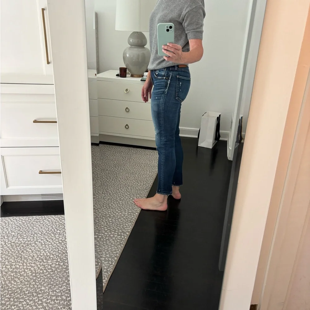 Moussy Dark Blue Distressed Skinny Jeans - Picture 2 of 3